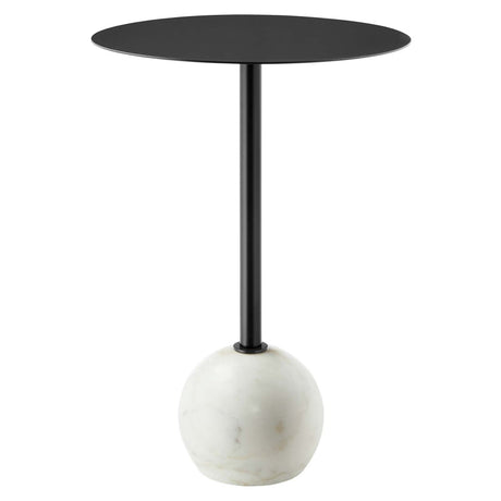 Aliza Round White Marble Side Table - BUILDMYPLACE