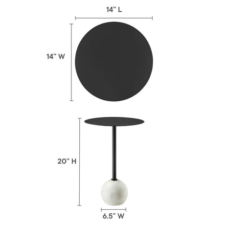 Aliza Round White Marble Side Table - BUILDMYPLACE