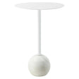 Aliza Round White Marble Side Table - BUILDMYPLACE