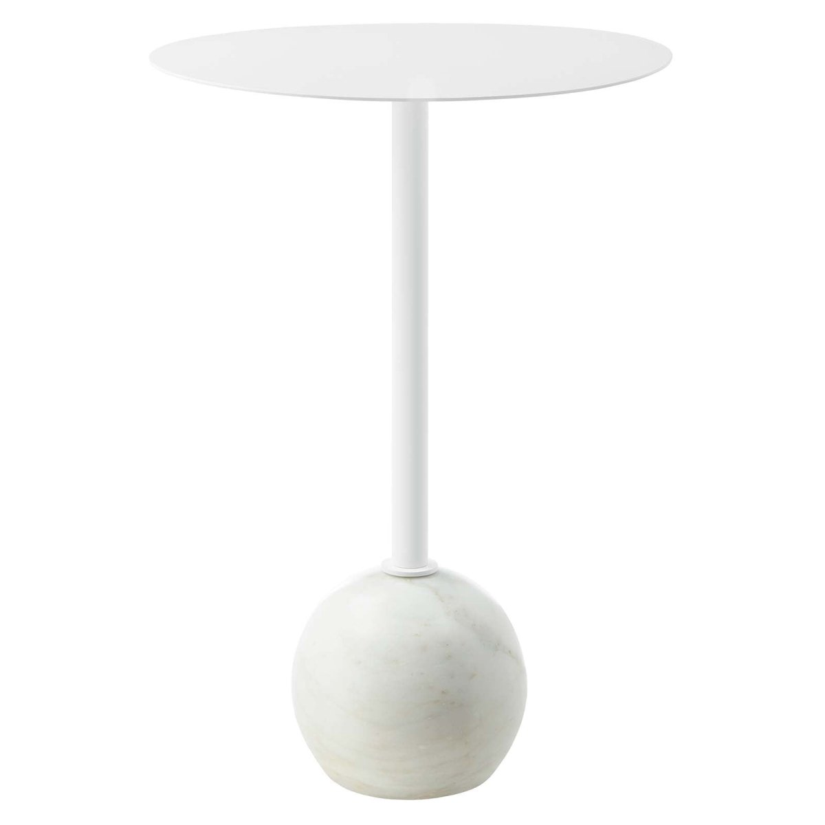 Aliza Round White Marble Side Table - BUILDMYPLACE