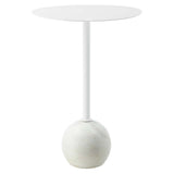 Aliza Round White Marble Side Table - BUILDMYPLACE