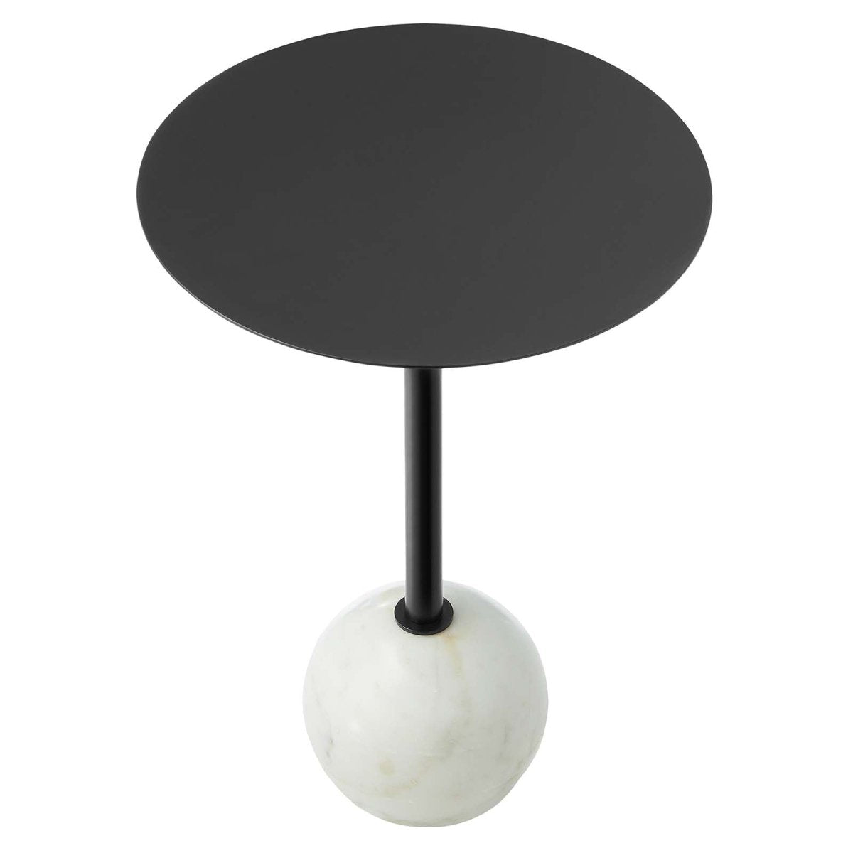 Aliza Round White Marble Side Table - BUILDMYPLACE