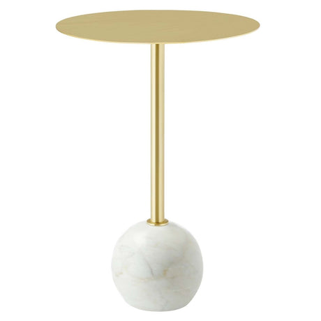 Aliza Round White Marble Side Table - BUILDMYPLACE