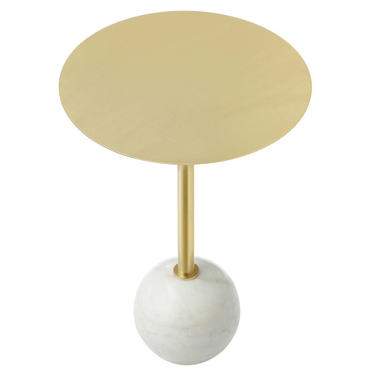 Aliza Round White Marble Side Table - BUILDMYPLACE
