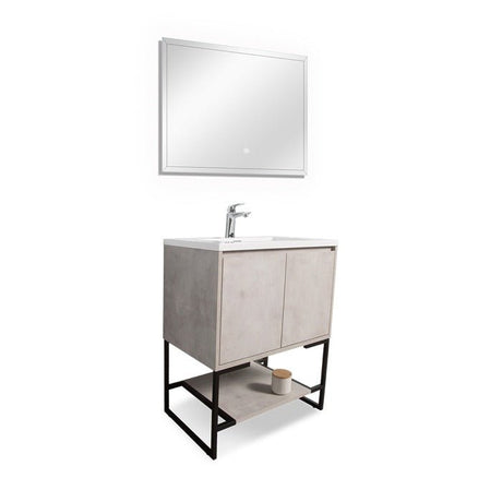 Allen Freestanding Bathroom Vanity With Sink, 2 Doors & Open Shelf Storage - BUILDMYPLACE