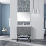 Allen Freestanding Bathroom Vanity With Sink, 2 Doors & Open Shelf Storage - BUILDMYPLACE