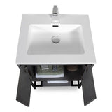 Allen Freestanding Bathroom Vanity With Sink, 2 Doors & Open Shelf Storage - BUILDMYPLACE