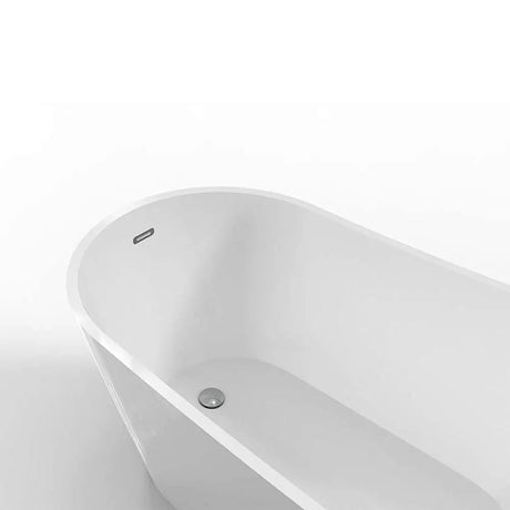 Allure 67 in. Acrylic Freestanding Soaking Bathtub in Glossy White with Chrome - Plated Drain Cover & Pop Up - Overflow Hole - BUILDMYPLACE