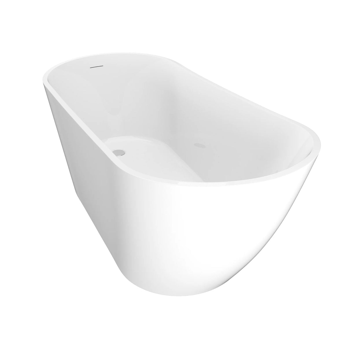 Allure 67 in. Acrylic Freestanding Soaking Bathtub in Glossy White with Chrome - Plated Drain Cover & Pop Up - Overflow Hole - BUILDMYPLACE