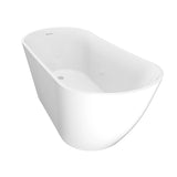 Allure 67 in. Acrylic Freestanding Soaking Bathtub in Glossy White with Chrome - Plated Drain Cover & Pop Up - Overflow Hole - BUILDMYPLACE