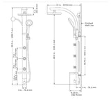 Aluminum Shower System Bonzai W/ 8"Rain Showerhead - Surface Mounted - Multi Function Handshower - BUILDMYPLACE