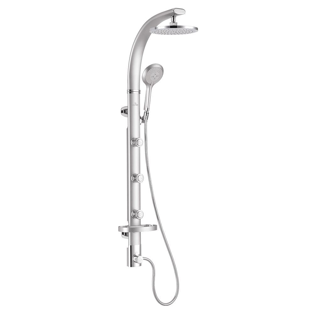 Aluminum Shower System Bonzai W/ 8"Rain Showerhead - Surface Mounted - Multi Function Handshower - BUILDMYPLACE