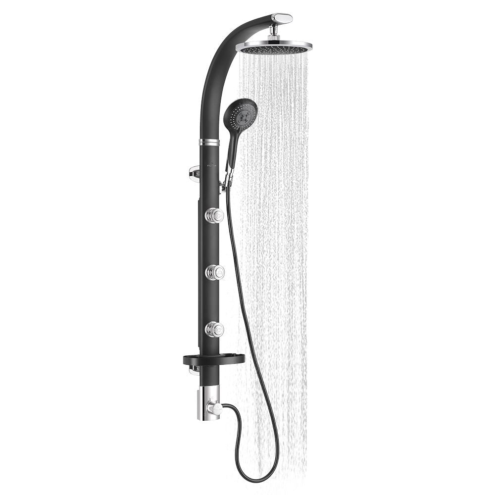 Aluminum Shower System Bonzai W/ 8"Rain Showerhead - Surface Mounted - Multi Function Handshower - BUILDMYPLACE