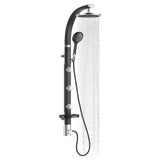 Aluminum Shower System Bonzai W/ 8"Rain Showerhead - Surface Mounted - Multi Function Handshower - BUILDMYPLACE