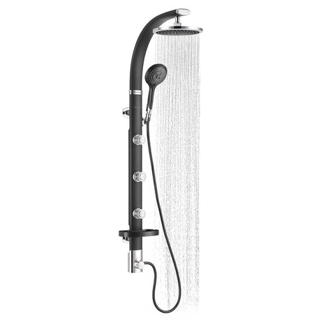 Aluminum Shower System Bonzai W/ 8"Rain Showerhead - Surface Mounted - Multi Function Handshower - BUILDMYPLACE