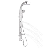 Aluminum Shower System Bonzai W/ 8"Rain Showerhead - Surface Mounted - Multi Function Handshower - BUILDMYPLACE