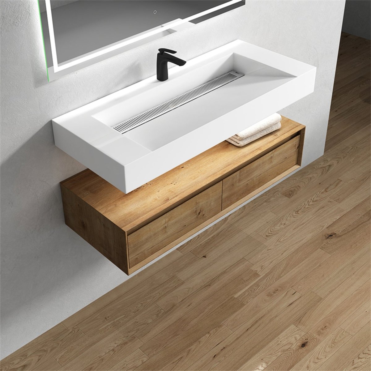 Alysa Floating Vanity With Acrylic Sink - BUILDMYPLACE