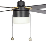 AMALFI 52" In. Black/Black 4 Blade Smart Ceiling Fan with LED Light Kit Works with Pull Chain - BUILDMYPLACE