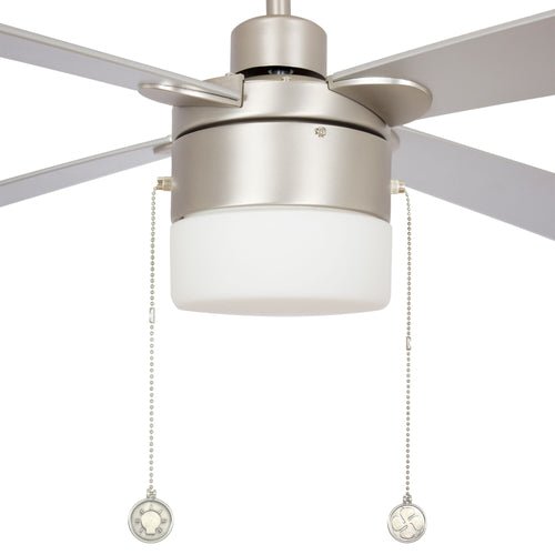 AMALFI 52" In. Brushed Nickel/Silver 4 Blade Smart Ceiling Fan with LED Light Kit Works with Pull Chain - BUILDMYPLACE