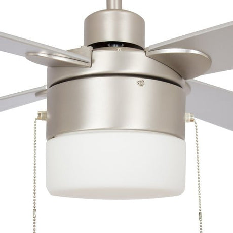 AMALFI 52" In. Brushed Nickel/Silver 4 Blade Smart Ceiling Fan with LED Light Kit Works with Pull Chain - BUILDMYPLACE