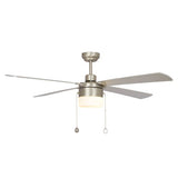 AMALFI 52" In. Brushed Nickel/Silver 4 Blade Smart Ceiling Fan with LED Light Kit Works with Pull Chain - BUILDMYPLACE