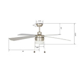 AMALFI 52 inch 4 - Blade Ceiling Fan with LED Light & Pull Chain - LEDMyPlace