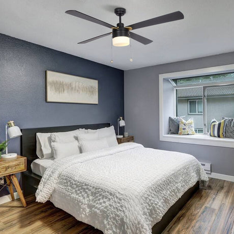 AMALFI 52 inch 4 - Blade Ceiling Fan with LED Light & Pull Chain - LEDMyPlace