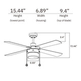 AMALFI 52 inch 4 - Blade Ceiling Fan with LED Light & Pull Chain - LEDMyPlace