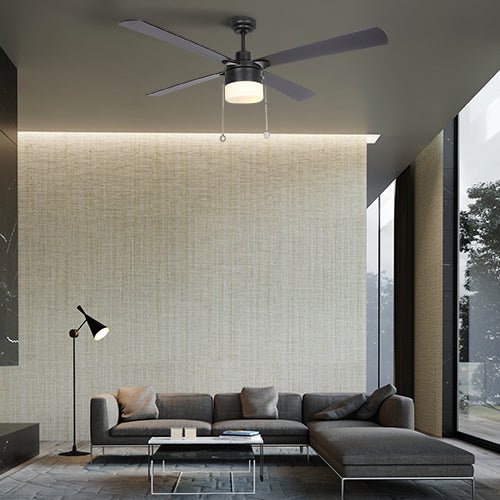 AMALFI 52 inch 4 - Blade Ceiling Fan with LED Light & Pull Chain - LEDMyPlace