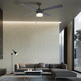 AMALFI 52 inch 4 - Blade Ceiling Fan with LED Light & Pull Chain - LEDMyPlace