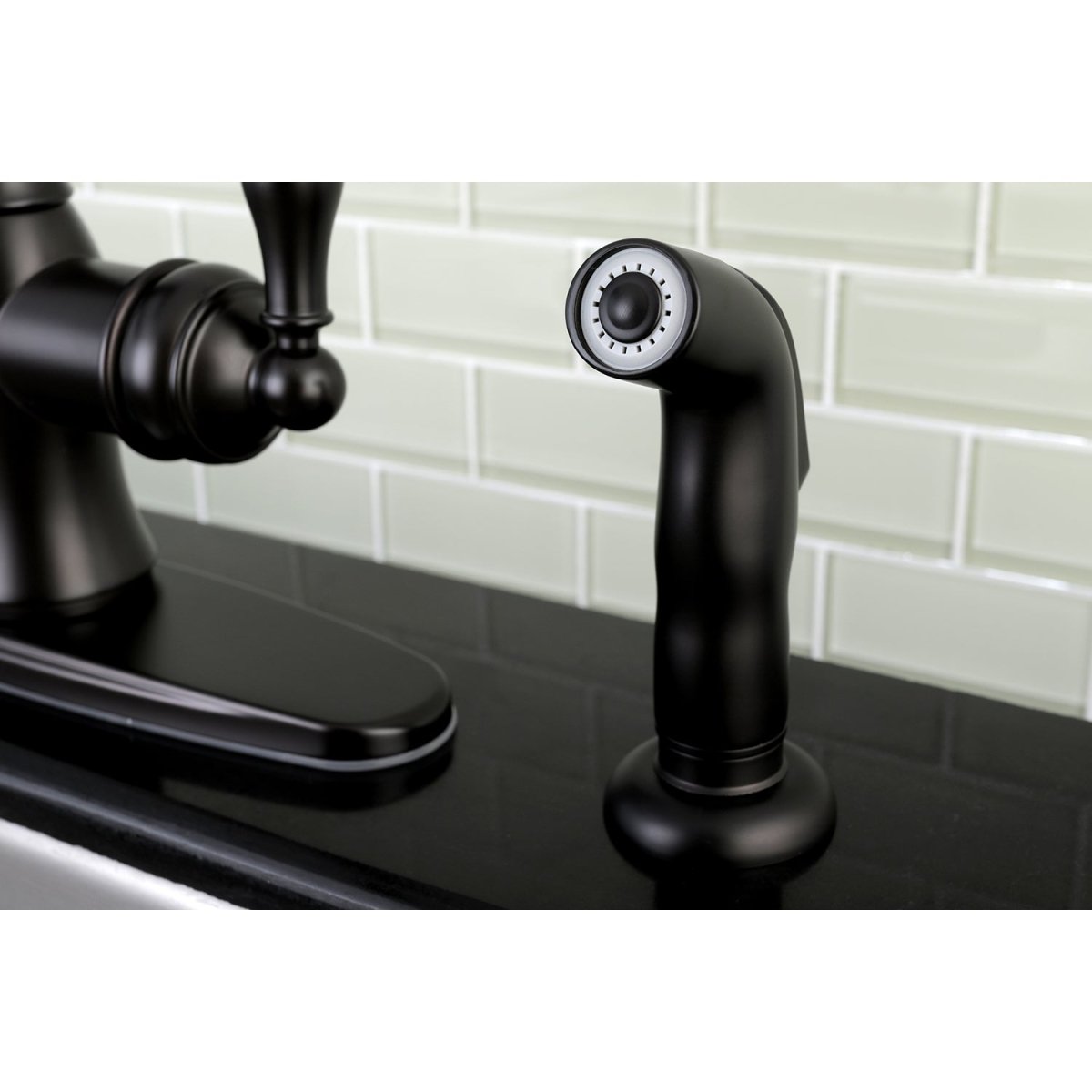 American Classic Single - Handle Kitchen Faucet with Brass Sprayer, Oil Rubbed Bronze - BUILDMYPLACE