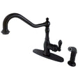 American Classic Single - Handle Kitchen Faucet with Brass Sprayer, Oil Rubbed Bronze - BUILDMYPLACE