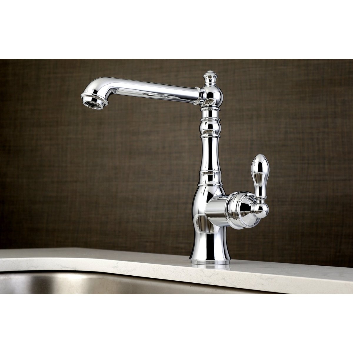 American Classic Single - Handle Single Hole Deck Mount Bathroom Sink Faucet with Push Pop - up and Cover Plate - BUILDMYPLACE