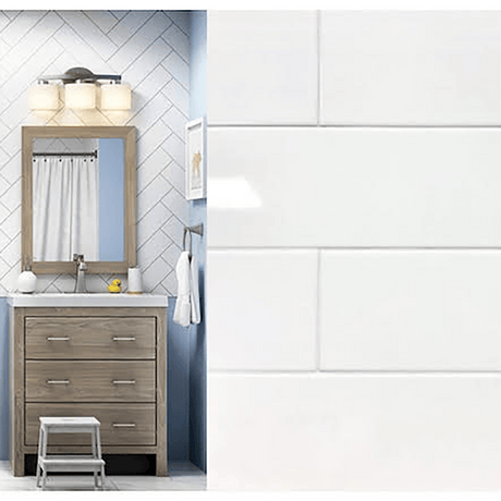 American Olean Starting Line 6" x 18" Ceramic Glossy White Subway Wall Tile - BUILDMYPLACE