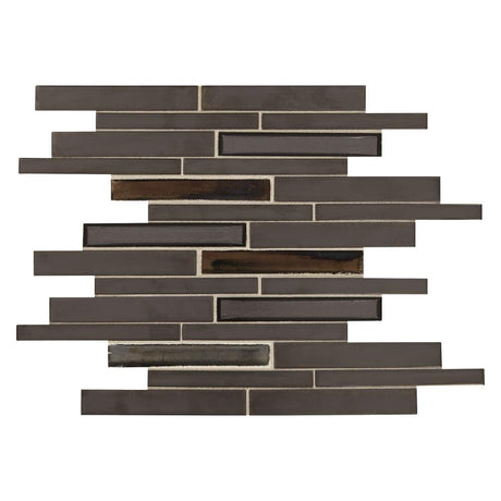 American Olean Union View Charcoal Black Glass & Ceramic Mosaic - BUILDMYPLACE