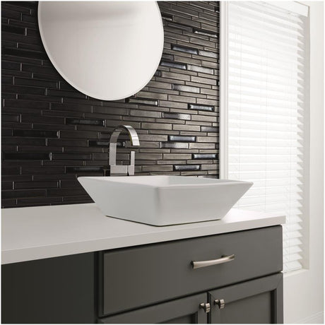 American Olean Union View Charcoal Black Glass & Ceramic Mosaic - BUILDMYPLACE