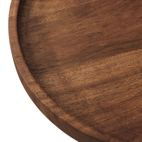 Amina Round Acacia Wood Side Table - BUILDMYPLACE
