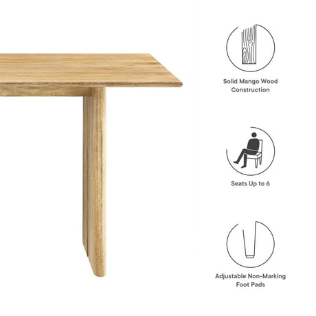 Amistad 60" Wood Dining Table - BUILDMYPLACE