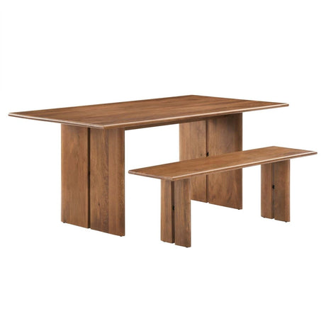 Amistad 72" Wood Dining Table and Bench Set - BUILDMYPLACE
