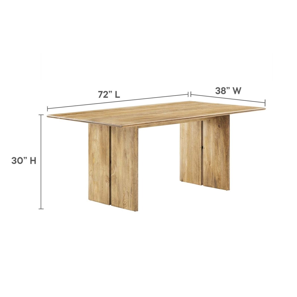 Amistad 72" Wood Dining Table and Bench Set - BUILDMYPLACE