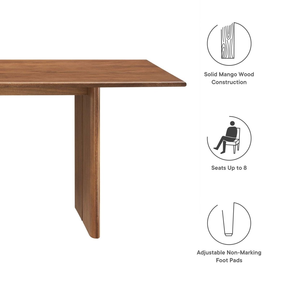 Amistad 86" Wood Dining Table - BUILDMYPLACE