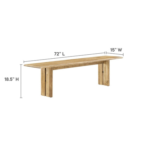 Amistad 86" Wood Dining Table and Bench Set - BUILDMYPLACE