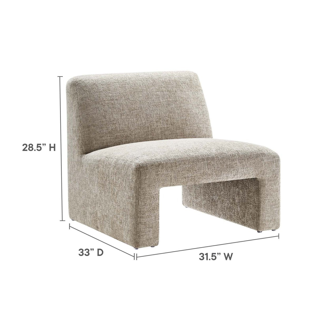 Amita Chenille Upholstered Accent Chair - BUILDMYPLACE