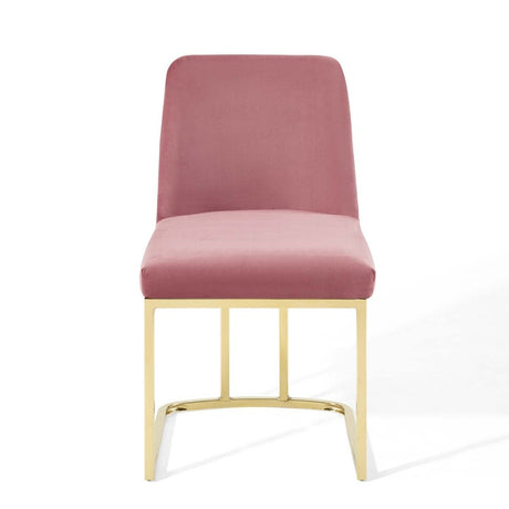 Amplify Sled Base Performance Velvet Dining Chairs - Set of 2 - BUILDMYPLACE