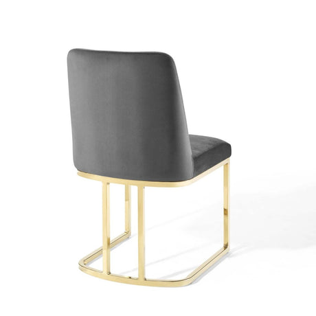 Amplify Sled Base Performance Velvet Dining Chairs - Set of 2 - BUILDMYPLACE