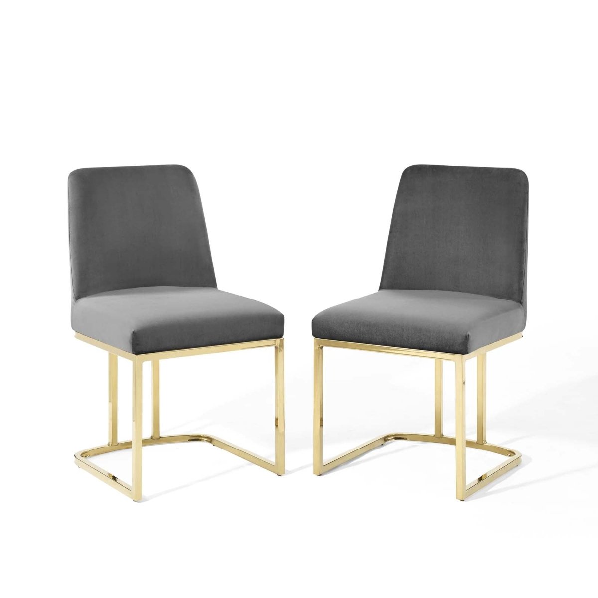 Amplify Sled Base Performance Velvet Dining Chairs - Set of 2 - BUILDMYPLACE