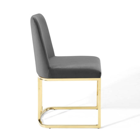 Amplify Sled Base Performance Velvet Dining Chairs - Set of 2 - BUILDMYPLACE