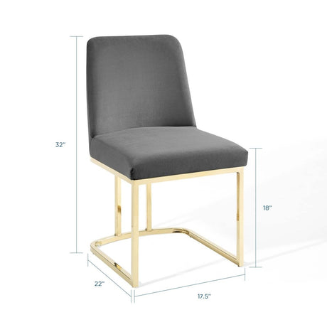 Amplify Sled Base Performance Velvet Dining Chairs - Set of 2 - BUILDMYPLACE