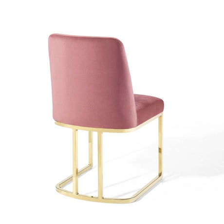 Amplify Sled Base Performance Velvet Dining Chairs - Set of 2 - BUILDMYPLACE