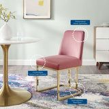 Amplify Sled Base Performance Velvet Dining Chairs - Set of 2 - BUILDMYPLACE